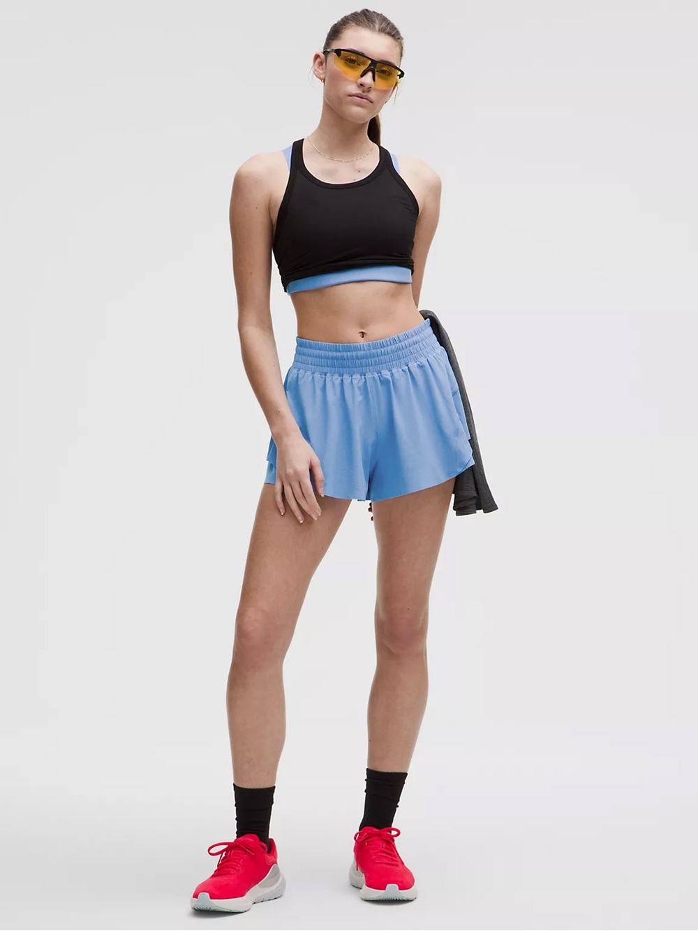 Shake It Out High-Rise Running Short 2.5" in Pool Blue (SOLD OUT)